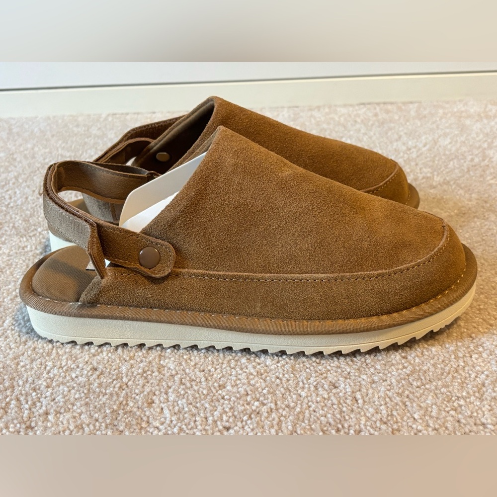Project Cloud Youth Size 5 Brown Suede Slip-On Loafers Clogs Casual Comfort